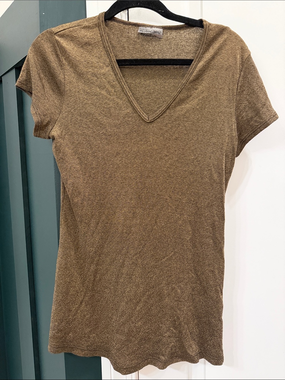 Michael Stars Bronze V-Neck Short Sleeve Tee